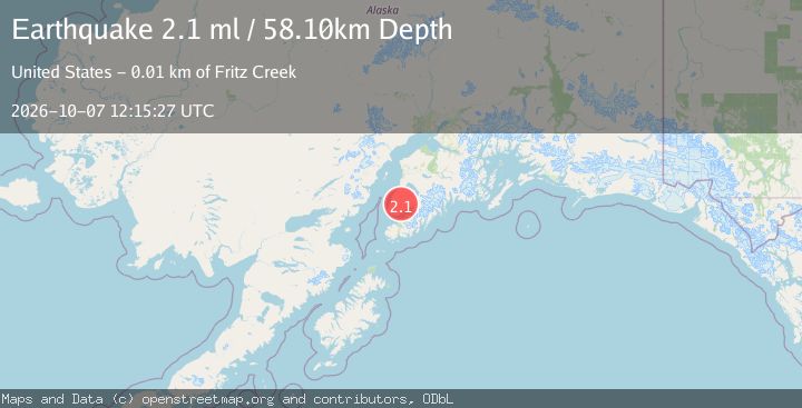 Map of 14 km N of Fritz Creek, Alaska