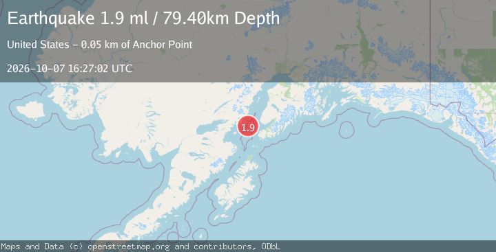 Map of 45 km NW of Nanwalek, Alaska