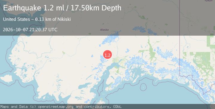 Map of 20 km SSW of Skwentna, Alaska