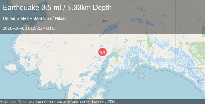 Map of 67 km WNW of Tyonek, Alaska