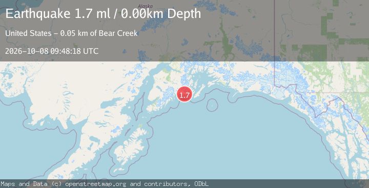Map of 38 km WSW of Chenega, Alaska