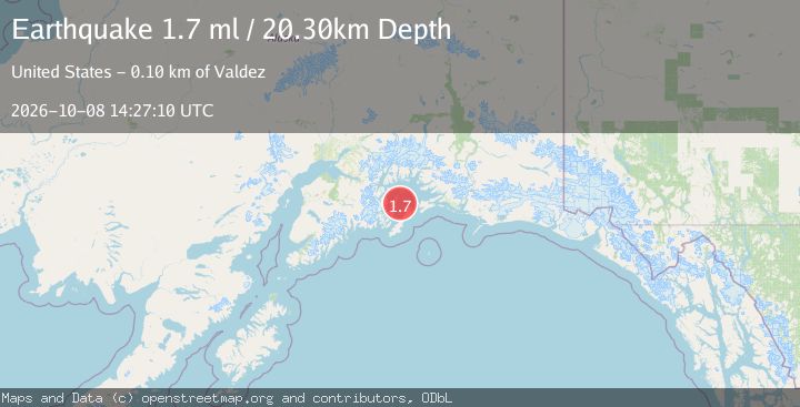 Map of 51 km NE of Chenega, Alaska