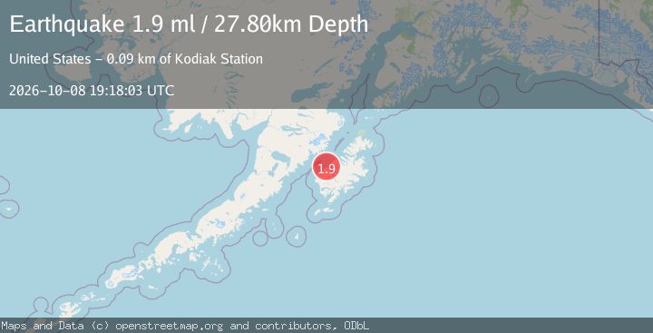 Map of 19 km NW of Larsen Bay, Alaska