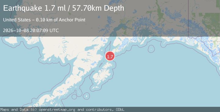 Map of 50 km SSW of Nanwalek, Alaska