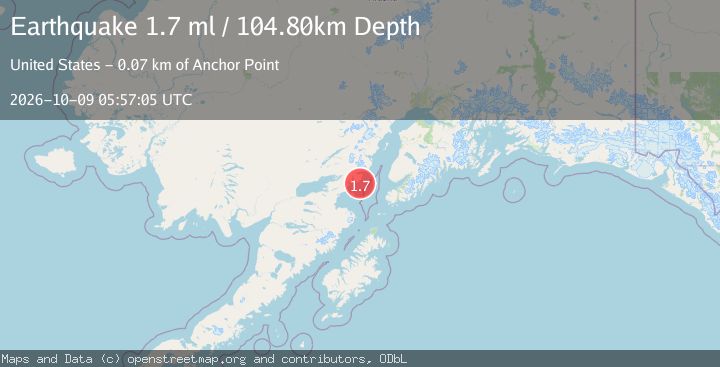 Map of 61 km ESE of Pedro Bay, Alaska