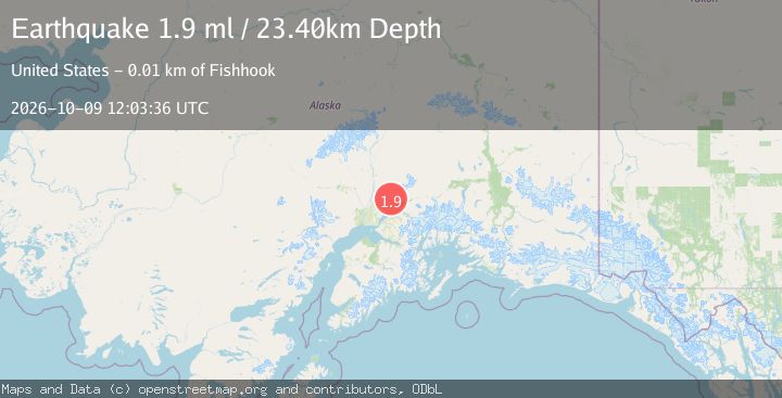 Map of 7 km WNW of Fishhook, Alaska