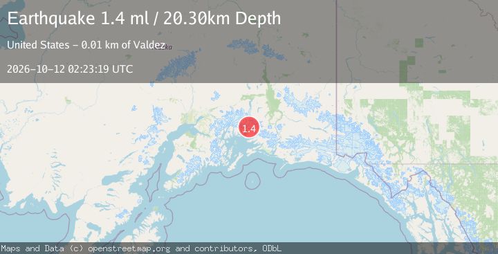 Map of 9 km WNW of Valdez, Alaska