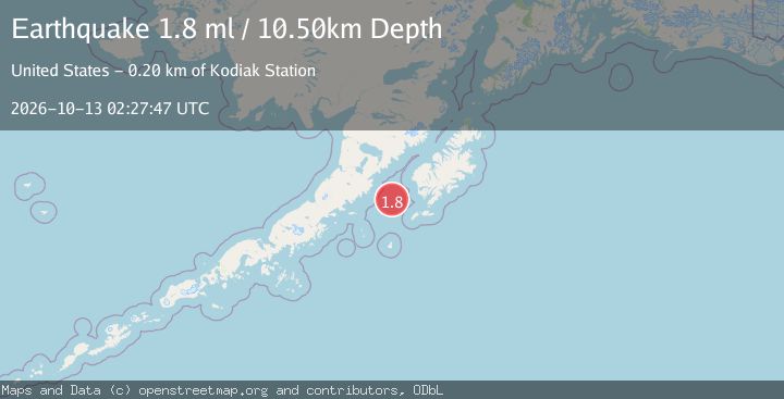 Map of 85 km W of Akhiok, Alaska