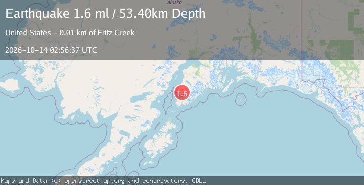 Map of 7 km WNW of Fritz Creek, Alaska