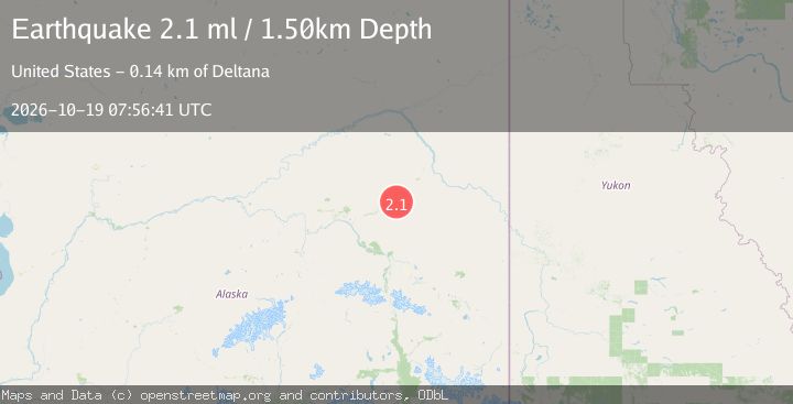 Map of 61 km SSW of Central, Alaska