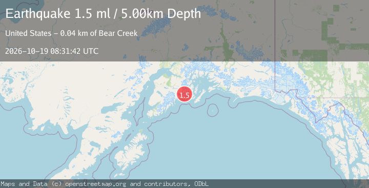 Map of 37 km E of Bear Creek, Alaska