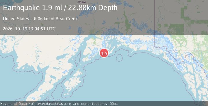 Map of 43 km SW of Chenega, Alaska