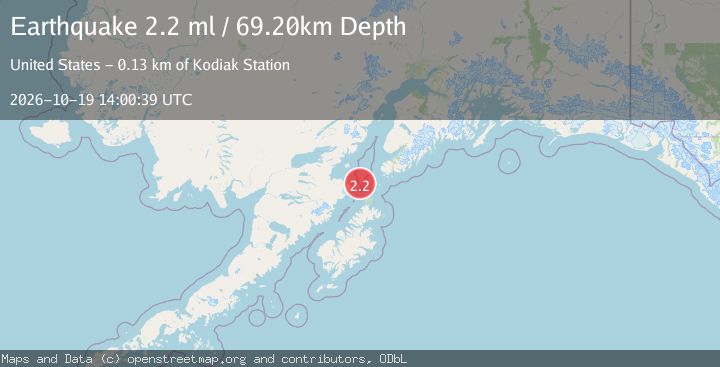 Map of 68 km SW of Nanwalek, Alaska
