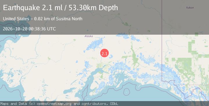 Map of 23 km NNE of Susitna North, Alaska