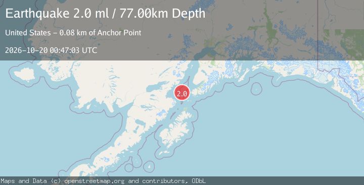 Map of 50 km W of Nanwalek, Alaska