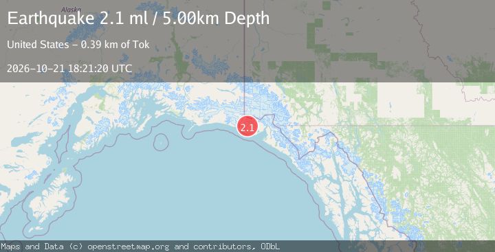 Map of 76 km NW of Yakutat, Alaska