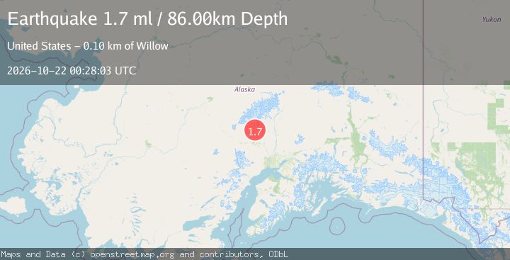 Map of 36 km WSW of Petersville, Alaska