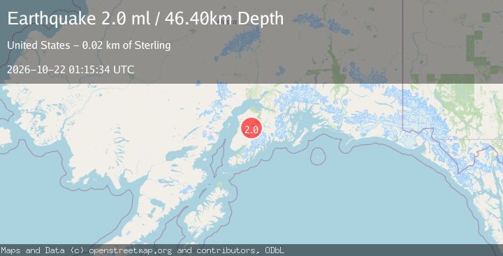 Map of 21 km SE of Funny River, Alaska