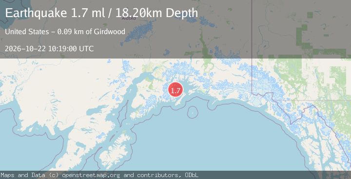 Map of 48 km NNE of Chenega, Alaska