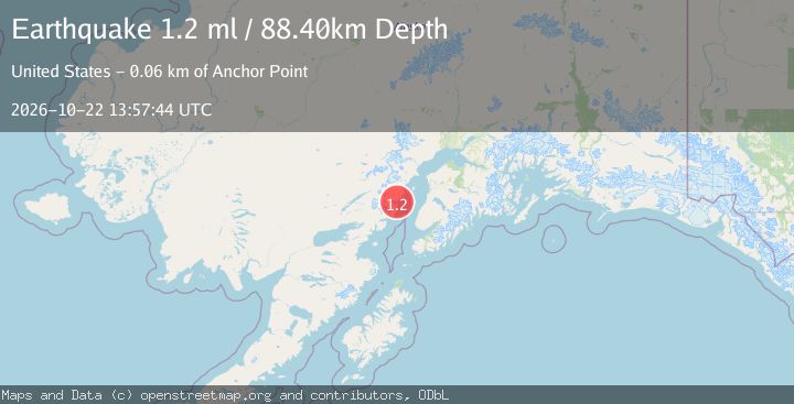 Map of 52 km WNW of Ninilchik, Alaska
