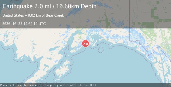 Map of 16 km E of Lowell Point, Alaska