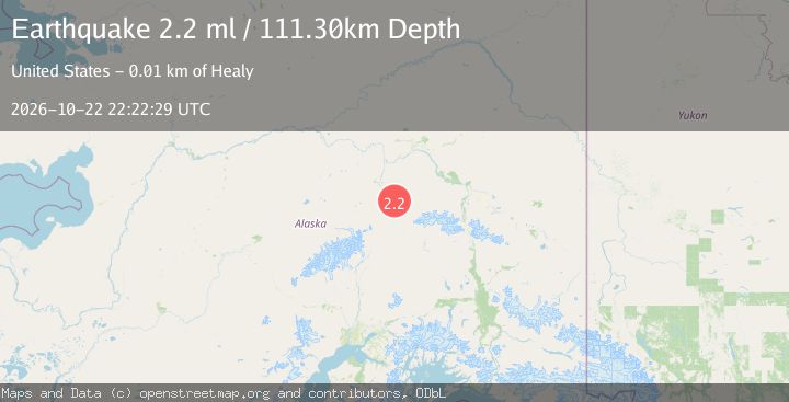 Map of 14 km ENE of Healy, Alaska