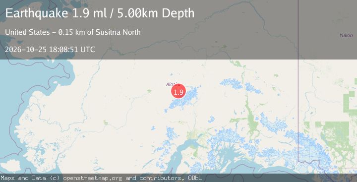 Map of 32 km S of Denali National Park, Alaska