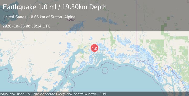 Map of 46 km ESE of Knik River, Alaska