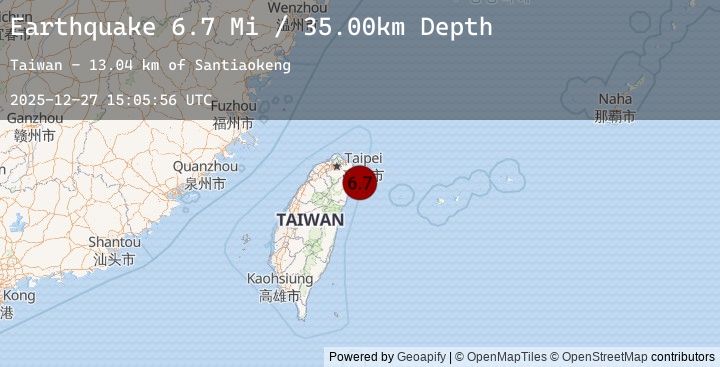 Map of 32 km ESE of Yilan, Taiwan