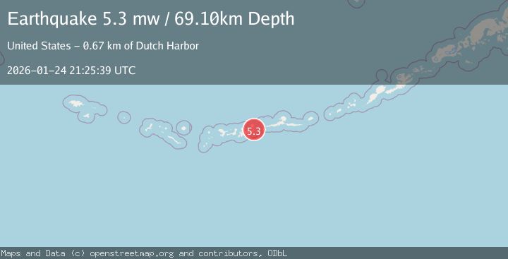 Map of 51 km SE of Adak, Alaska