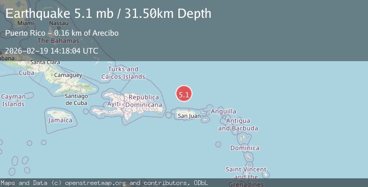 Map of 168 km N of Carrizales, Puerto Rico