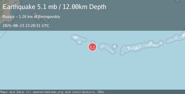 Map of 208 km ESE of Attu Station, Alaska