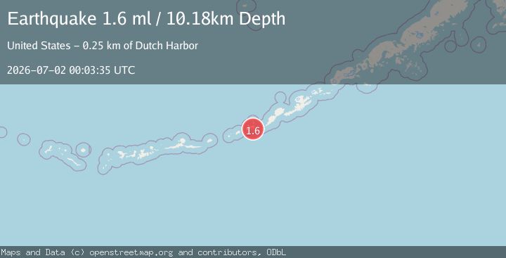 Map of 63 km WSW of Nikolski, Alaska