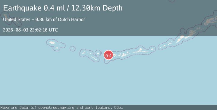 Map of 152 km W of Adak, Alaska