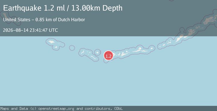 Map of 145 km W of Adak, Alaska