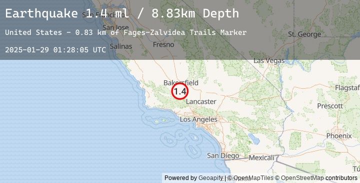 Map of 17 km NW of Grapevine, CA