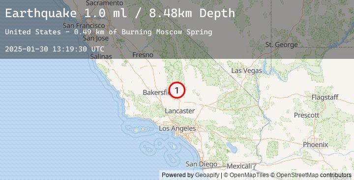 Map of 26 km SE of Bodfish, CA