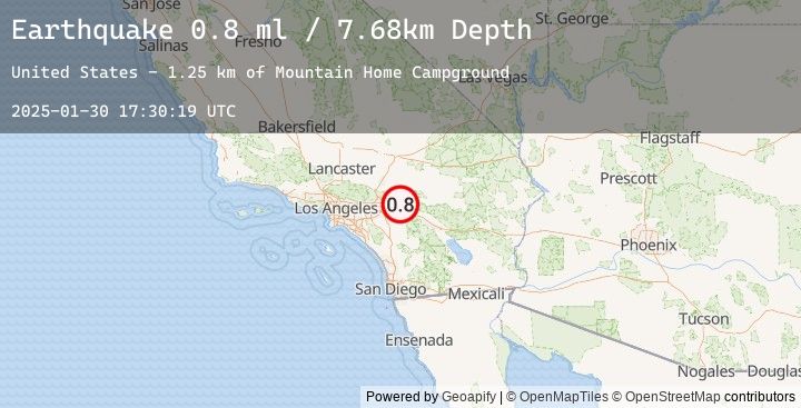 Map of 11 km NE of Yucaipa, CA