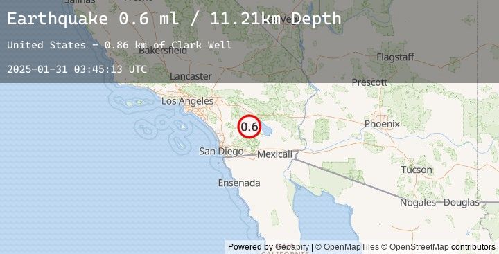 Map of 15 km NE of Borrego Springs, CA