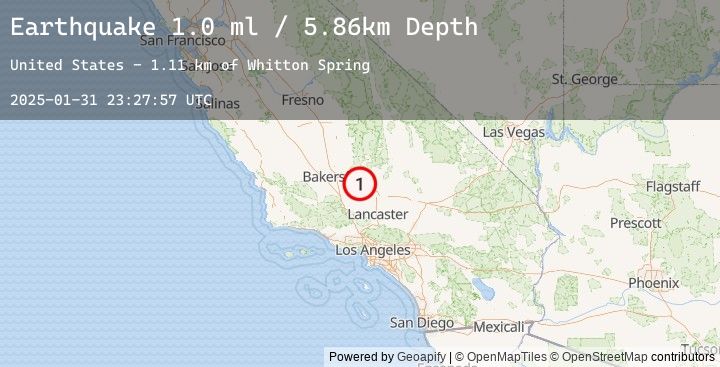 Map of 14 km NNW of Tehachapi, CA