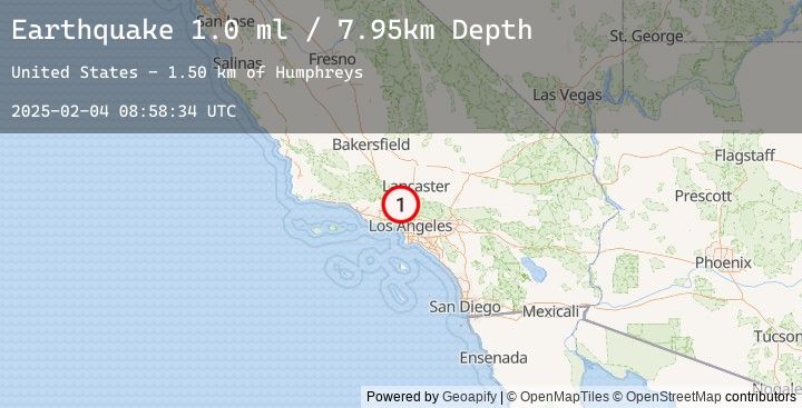 Map of 7 km ESE of Santa Clarita, CA