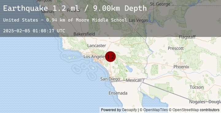 Map of 2 km S of Mentone, CA