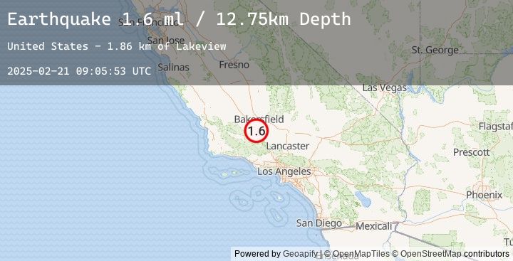 Map of 22 km NW of Grapevine, CA