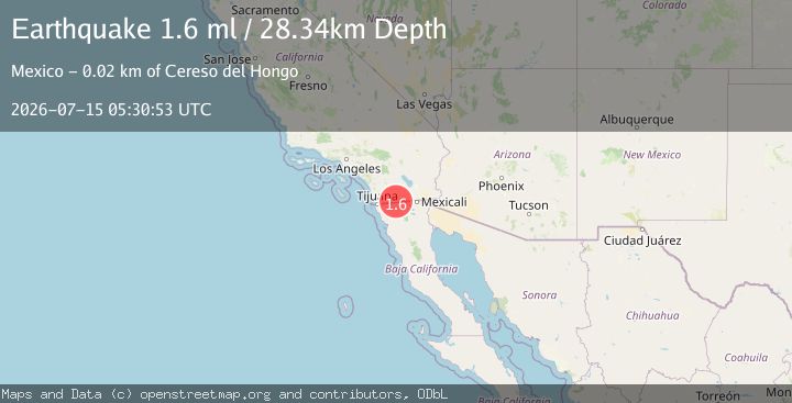 Map of 22 km ENE of Campo, CA