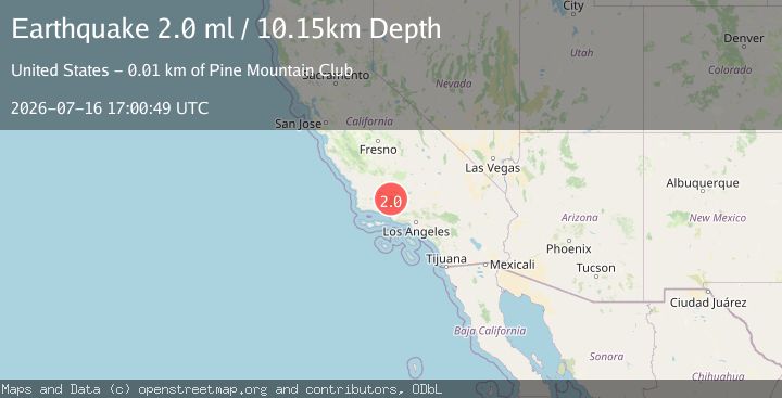 Map of 8 km W of Pine Mountain Club, CA