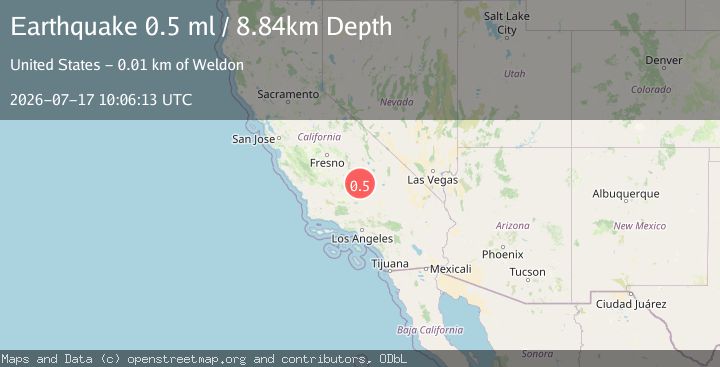 Map of 11 km ESE of Kernville, CA