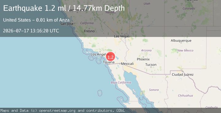 Map of 11 km SW of Anza, CA
