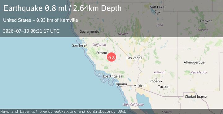 Map of 26 km NNE of Kernville, CA