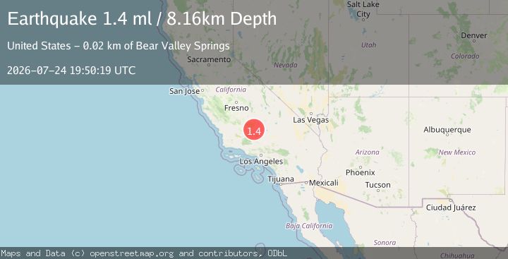 Map of 23 km NE of Arvin, CA