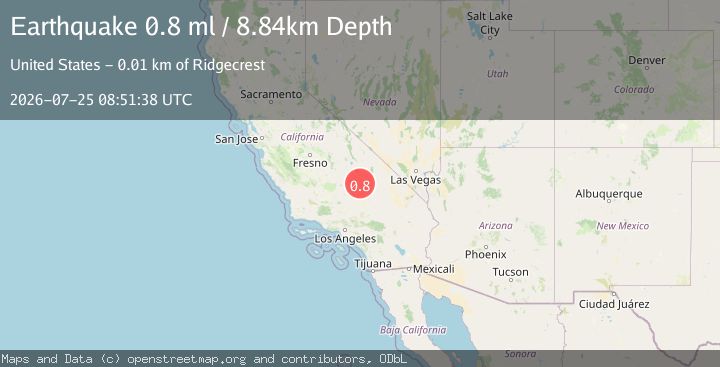 Map of 14 km NE of Ridgecrest, CA